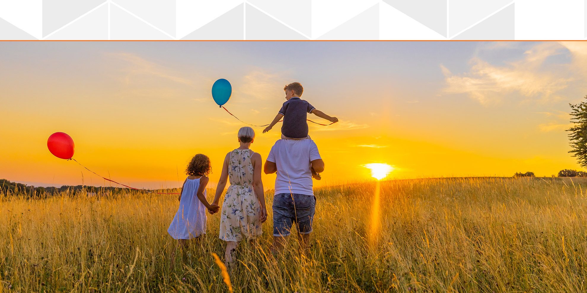 Family in a summer field